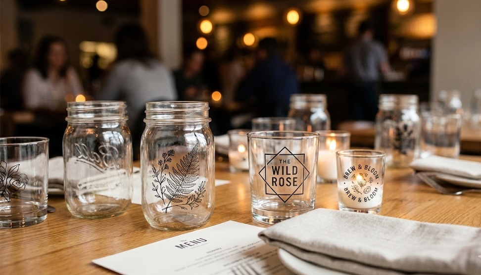 temporary tattoo printed on glass